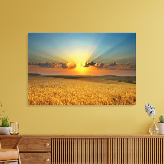 Uitzicht van hoogtarwe canvas afdruk (Insitu (Woonkamer))