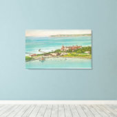 Uitzicht van Hotel del Coronado Canvas Afdruk (Insitu (Houten vloer))
