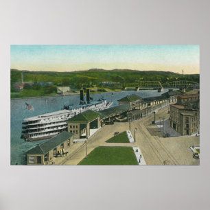 Uitzicht van Hudson Navigation Dock Poster