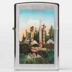 Uitzicht van Indische Graven en Totempoles