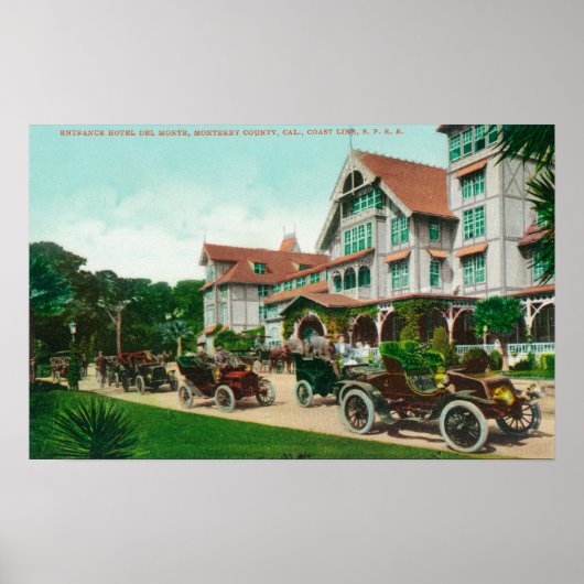 Uitzicht van ingang van buitenkant Hotel del Monte Poster (Voorkant)