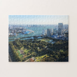 Uitzicht van Japanse tuin Legpuzzel