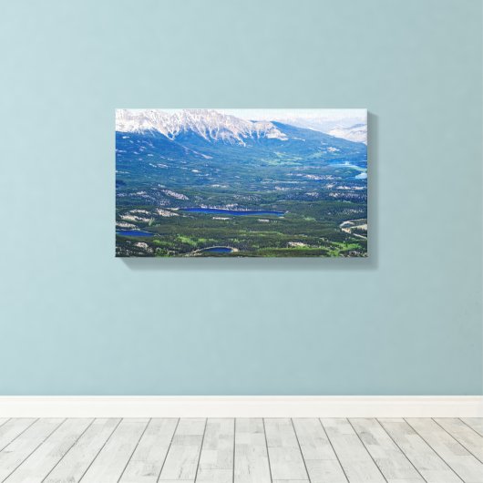 Uitzicht van Jasper-meren - Canada Canvas Afdruk (Insitu (Houten vloer))