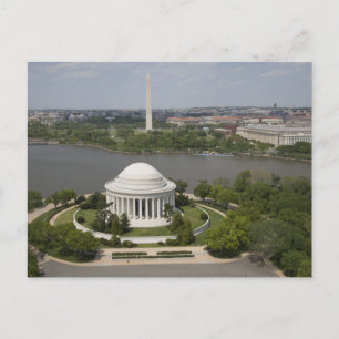 Uitzicht van Jefferson en Washington Memorial Briefkaart