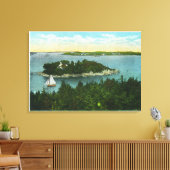 Uitzicht van Kaap Elizabeth van twee vuurtoren Canvas Afdruk (Insitu (Woonkamer))