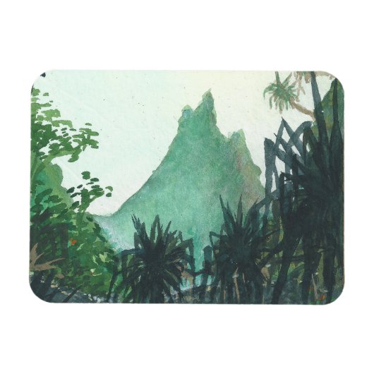 Uitzicht van Kee'e Beach Magneet (Horizontaal)