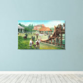 Uitzicht van kinderspeelplaats canvas afdruk (Insitu (Houten vloer))