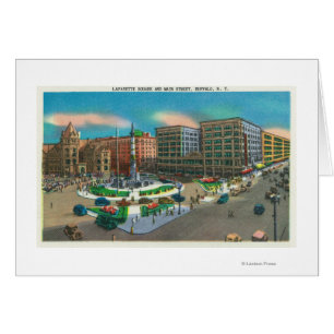 Uitzicht van Lafayette Square en Main Street