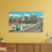 Uitzicht van Lafayette Square en Main Street Canvas Afdruk (Insitu (Woonkamer))