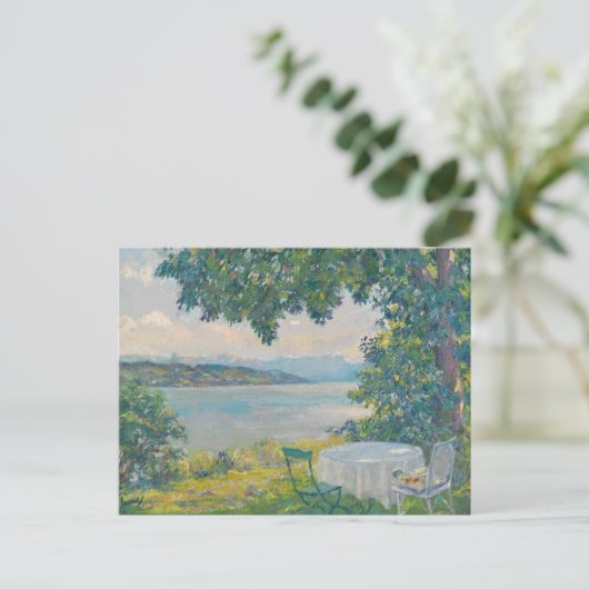 Uitzicht van Lake Starnberg | Edward Cucuel Briefkaart (Staand voorkant)