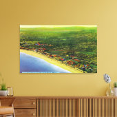 Uitzicht van Lange Beach in York Beach Canvas Afdruk (Insitu (Woonkamer))