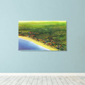 Uitzicht van Lange Beach in York Beach Canvas Afdruk (Insitu (Houten vloer))