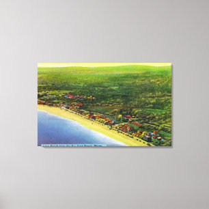 Uitzicht van Lange Beach in York Beach Canvas Afdruk