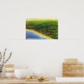 Uitzicht van Lange Beach in York Beach Poster (Keuken)