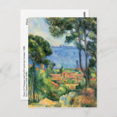 Uitzicht van L'Estaque en het If Castle van Cezann Briefkaart (Voorkant / Achterkant)