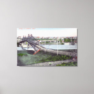 Uitzicht van Lewiston BridgeLewiston, ID Canvas Afdruk