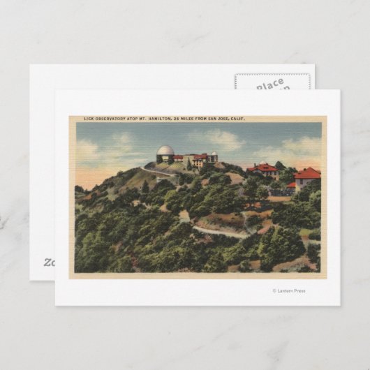 Uitzicht van Lick Observatory op Mt. Hamilton Briefkaart (Voorkant / Achterkant)