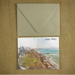 Uitzicht van Lima in de Stille Oceaan Briefkaart