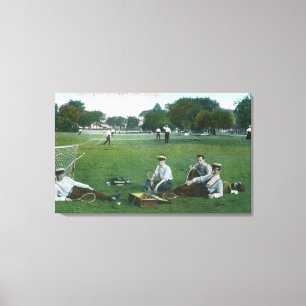 Uitzicht van Lincoln Park Tennis GroundsChicago, I Canvas Afdruk