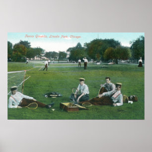 Uitzicht van Lincoln Park Tennis GroundsChicago, I Poster