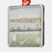 Uitzicht van Lissabon, 1755 Metalen Ornament (Links)