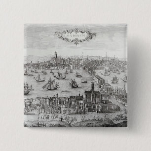 Uitzicht van Londen Vierkante Button 5,1 Cm