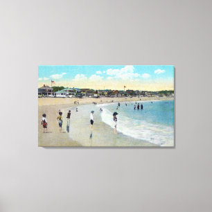 Uitzicht van Long Beach en Cape Ann Canvas Afdruk