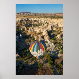 Uitzicht van luchtballonnen, Cappadocia Poster