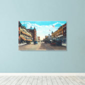 Uitzicht van Main Street met model-T Ford Cars Canvas Afdruk (Insitu (Houten vloer))