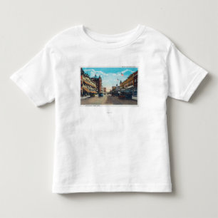 Uitzicht van Main Street met model-T Ford Cars Kinder Shirts