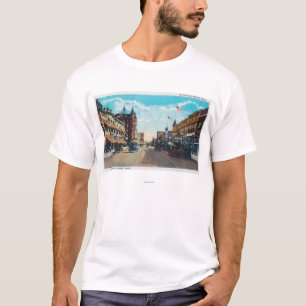 Uitzicht van Main Street met model-T Ford Cars T-shirt