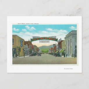 Uitzicht van Main StreetGrants Pass, OF Briefkaart