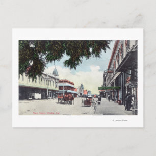 Uitzicht van Main StreetVisalia, CA Briefkaart