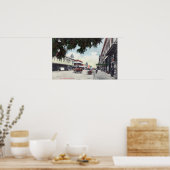 Uitzicht van Main StreetVisalia, CA Poster (Keuken)