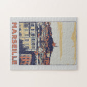 Uitzicht van Marseille illustratie Frankrijk Legpuzzel (Horizontaal)