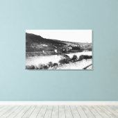 Uitzicht van Maupin, Oregon en Deschutes Canvas Afdruk (Insitu (Houten vloer))