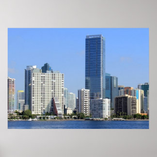 Uitzicht van Miami Skyline Poster