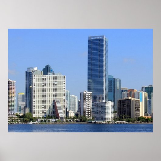 Uitzicht van Miami Skyline Poster (Voorkant)