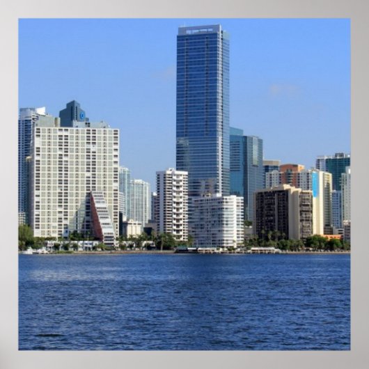 Uitzicht van Miami Skyline Poster (Voorkant)