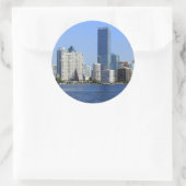 Uitzicht van Miami Skyline Ronde Sticker (Tas)