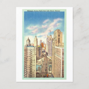 Uitzicht van Michigan Avenue Briefkaart