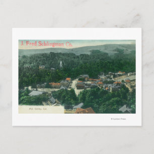 Uitzicht van Mill Valley-Mill Valley, CA Briefkaart