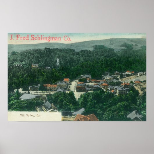 Uitzicht van Mill Valley-Mill Valley, CA Poster (Voorkant)