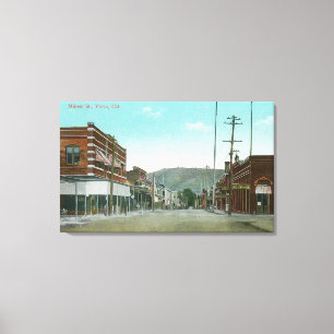 Uitzicht van Miners Street Yerka, CA Canvas Afdruk