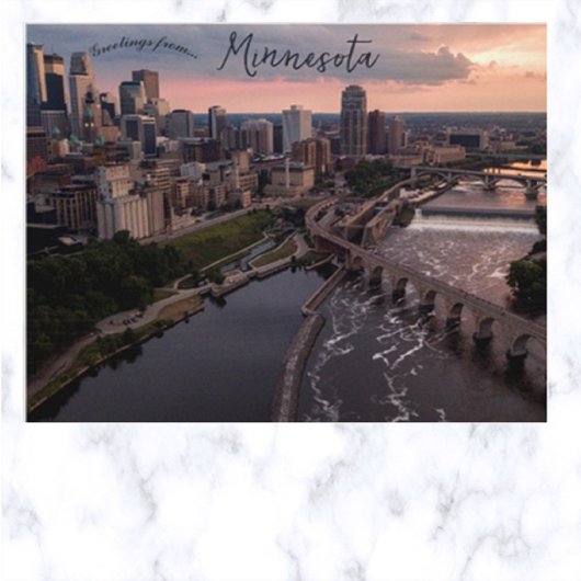 Uitzicht van Minneapolis Minnesota Briefkaart