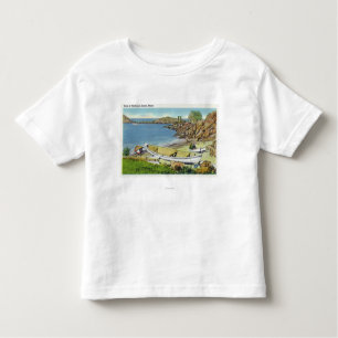Uitzicht van Monhegan Island, Beach Scene Kinder Shirts