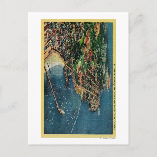 Uitzicht van Monterey en Presido Briefkaart (Voorkant)