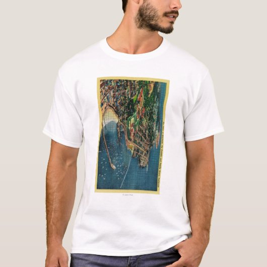 Uitzicht van Monterey en Presido T-shirt (Voorkant)