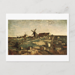 Uitzicht van Montmartre & Windmills Van Gogh FIne Briefkaart