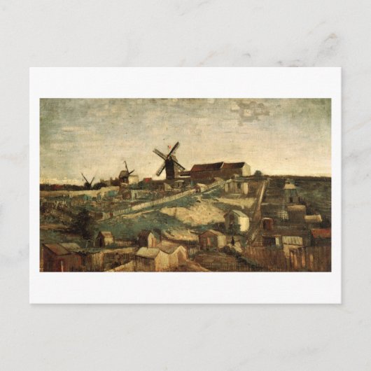 Uitzicht van Montmartre & Windmills Van Gogh FIne  Briefkaart (Voorkant)